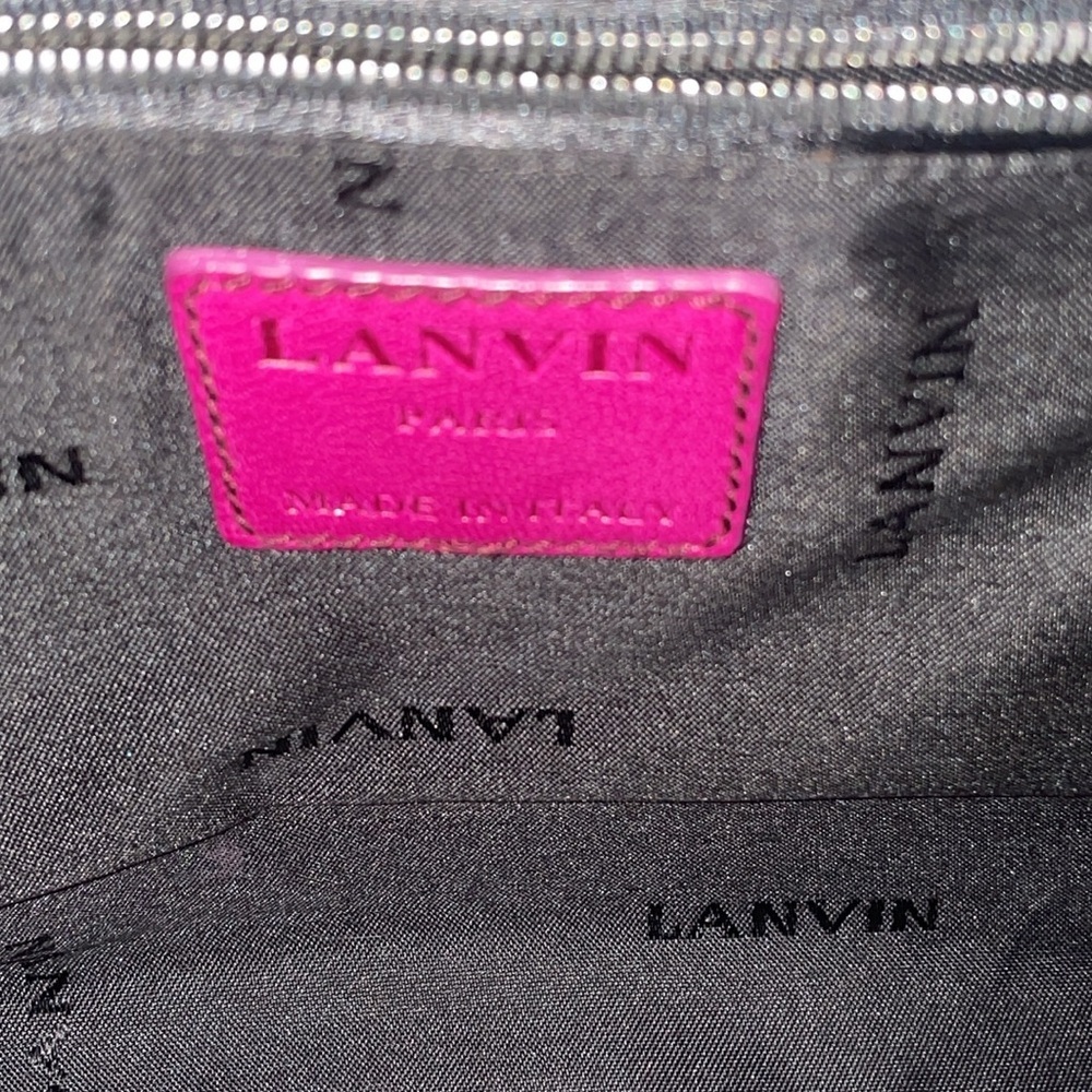 Lanvin Small Pink Leather Silver Chain Shoulder Handbag - Picture 9 of 11